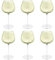 Rose & Tulipani Prisma Calici Universali Set 6 Pezzi 460ml Verde Vetro Soffiato e Pasta