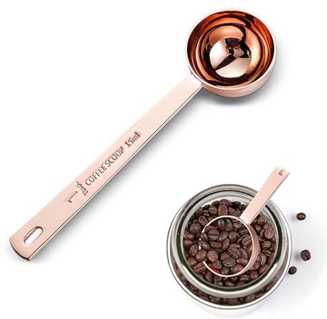 Coffee Scoop Spoon- Tablespoon Measuring Spoon,15/30ML Stainless Steel Coffee Spoons, Coffee Measuring Scoop for Coffee,Tea and Powder (Rose Gold, 15ML)