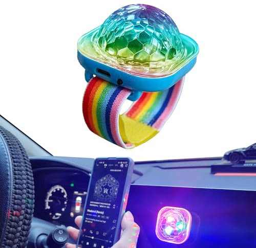 Discokugel Licht - Sound Aktivierte LED Licht Uhr | Sound Sensitive Disco Armband | Disco Licht | Sound Activated LED Light Watch | Wiederaufladbares USB Armband für Haus und Auto Batteriebetrieben