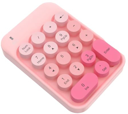 Correa 2.4g Wireless Numeric Keypad Wireless Number Pad Cute Mixed Color Financial Special 2.4G Numeric Keypad Silent USB Keypads Nine-Key Password Carry It Easily for Laptop/Notebook/PC A