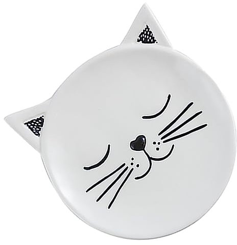 OFFSCH 1 Pz Piatto Per Bambini in Ceramica A Forma Di Gatto Adatto Al Microonde Per Servire Dolci Da Cucina