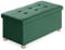 BRIAN & DANY Ottoman Storage Box with 4 Wood Legs, Linen Storage Ottoman for Living Room, Dark Green, 76 x 38 x 38 cm