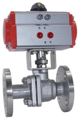 304 Edelstahl 1 Zoll Pneumatische Flansch Kugelhahn Doppeltwirkend Zylinder Flansch Kugelhahn 1Pcs