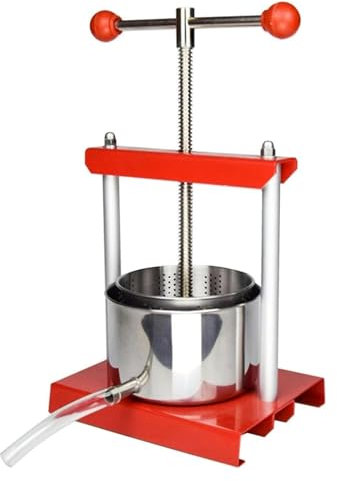 DXYOYONGOZ Weinpresse, honigpresse, Obstpresse, 2/3/6L Weinpresse mit doppeltem Edelstahlfass, T-Griff for Saft, Kräutersaft(6l)