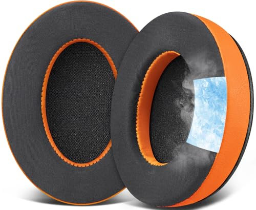 SOULWIT Cooling Gel Replacement Earpads Cushions for HyperX Cloud 1/2/3/Pro/Core/Alpha/Alpha S/Alpha Pro/Flight/Flight S/Stinger/Stinger S, CloudX Stinger/Stinger Core/Flight Headset - Orange