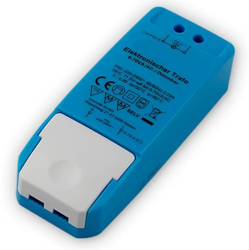 INNOVATE 12V Netzteil [12 V/AC, 0-70VA LED Trafo dimmbar] I Keine Mindestbelastung, kein Flimmern, kein Transformator-Rauschen I Spannungswandler 12V 230V I LED Trafo für LEDs