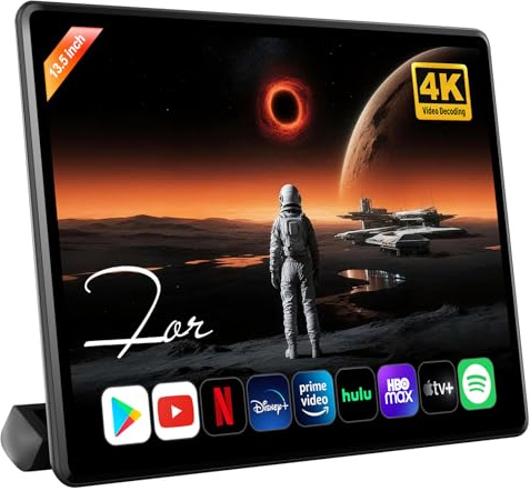 Car TV Headrest | 13.5 Inch 4K Headrest Monitor | Car TV for Backseat with Android 13 | 4G RAM+64G ROM | Wireless Mirror & 5G WiFi