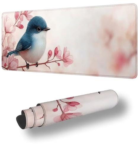 Mauspad Tier Mousepad XXL 700 x 400 x 3 MM Verlängertes Groß Schreibtischauflage, mit Nähten an den Rändern Wassxerdicht Anti-Rutsch Gaming Mauspad Vogel Schreibtischmatte für Tastatur und Maus S-6322