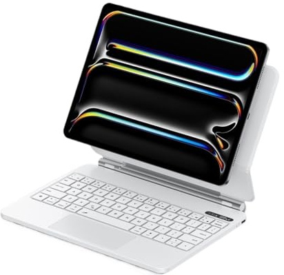 NFQZAWSKX HongHeFu Tablet Zubehör, Schutzhüllen-Set for Tastatur mit magnetischer Steuerung und Hintergrundbeleuchtung, geeignet for iPad Pro 13 Zoll (M4) 2024 Universal(Weiß)