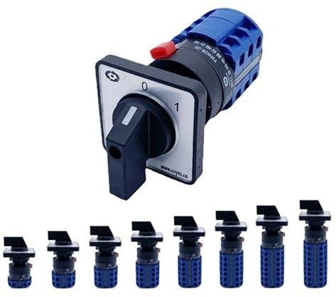 Nockenschalter Drehschalter Universal Auswahl Einlochmontage 22,5 mm Einlochmontage Ein-Aus-Schalter Netzschalter LW26-20A 690V (6P-24 Terminals)