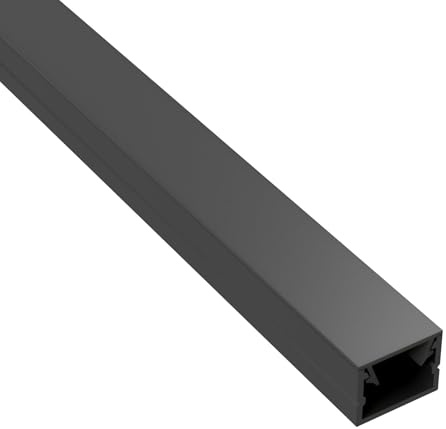 Slim-Line LED-U-Profil, 2,7 m, Schwarz, schwarze und opale Abdeckung