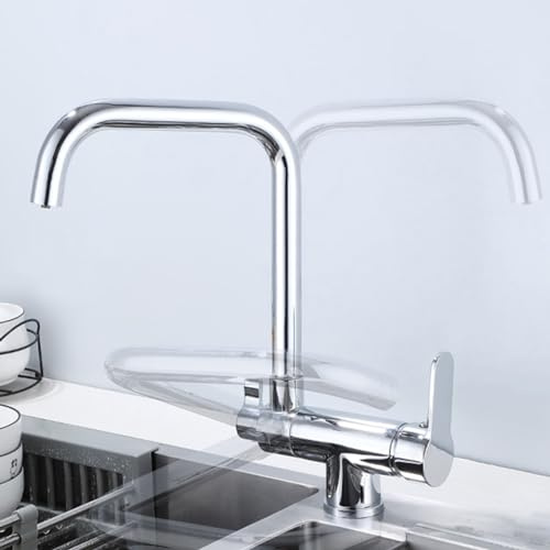 Grifo Abatible Fregadero Cocina Osmosis 3 Vias Giratorio de con Mezclador Fregadero,Cromo