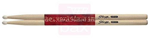 Stagg 14326 acero tamburo – Battente con punta in Nylon (5B, 1 coppia)