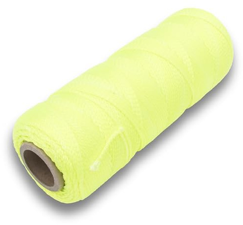 MARSHALLTOWN Masonry Line, Braided Nylon, Fluorescent Yellow, 500 Foot, #18 Line Size, Masons and Archaeology, ML339