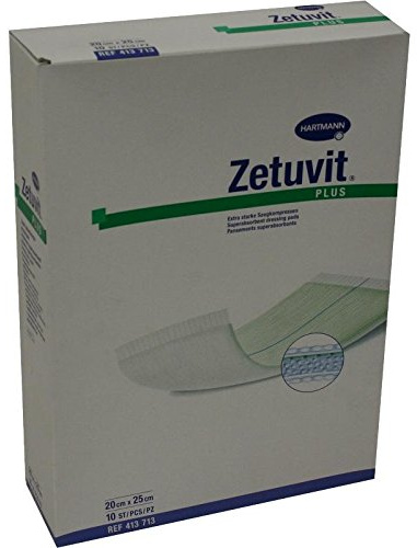 ZETUVIT Plus extrastarke Saugkomp.ster.20x25 cm 10 St