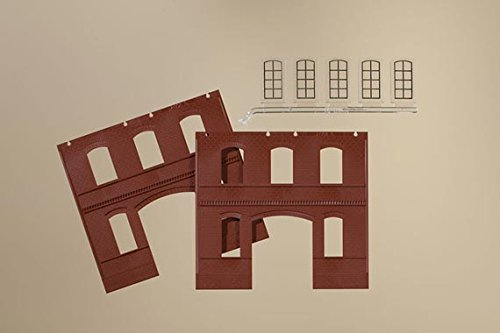Auhagen 80523 2391C Red Walls Industrial Window L Modelling Kit