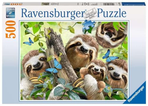 Ravensburger Puzzle 14790 - Faultier Selfie - 500 Teile Puzzle für Erwachsene und Kinder ab 10 Jahren, Puzzle mit Tier-Motiv