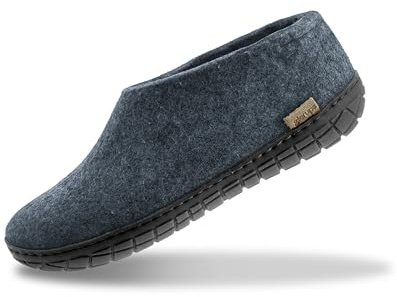GLERUPS Indoor Outdoor Hausschuhe Herren & Frauen mit Gummisohle | Unisex Wolle Hausschuhe