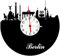 bigcopy e.K. Wanduhr Berlin, Skyline mit Zifferblatt, hochwertige Acrylglas Uhr mit lautlosem Quarzwerk, 3mm Stärke