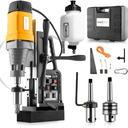 WABROTECH® WT23REW Trapano Magnetico 50 mm Carotatrice a Diamante 580 giri/min Carotatrice Diamantata Portatile M3-M16 per Lavorazione dei Metalli Trapano Magnetico 1880W Perforatore Magnetico 13000 N
