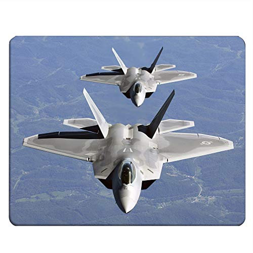 Nicokee Rechteckiges Gaming-Mauspad, US-Air-Force-F-22, Raptor in The Sky, Mauspad für Computertisch, Laptop, Büro, 24,1 x 20,1 cm, rutschfestes Gummi