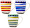 NAMAI - Set 3 Tazza Colazione Grande, 340 ML, 11CM Altezza x 9CM Diametro, Porcellana Resistente, Adatte in Lavastoviglie e Microonde, Colori Vivaci, Idea Regalo