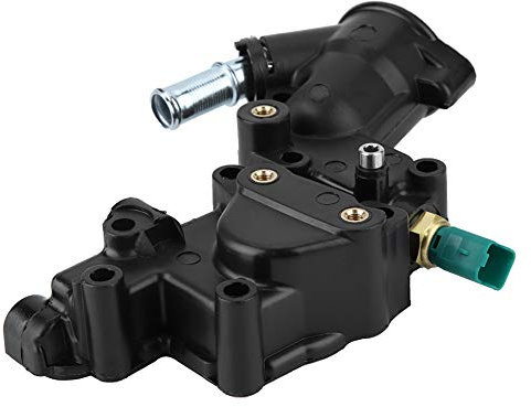 Qiilu Thermostat, boîtier de thermostat avec capteur d'eau de refroidissement pour l'eau noire pour C2 C3 Nemo Xsara / 1007 206 207 (OE: 9654775080)
