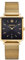 Kistanio Carre Montre plate pour femme avec bracelet milanais, verre saphir, diamètre 26 x 28 mm, date en acier inoxydable, différentes variantes, Doré/noir, Bracelet