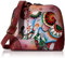 Anna by Anuschka Damen Women Hand Painted Leather Small Multi Compartment Zip-Around Organizer Handgemaltes Original-Kunstwerk, Retro-Elefant