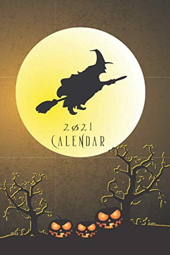 Calender 2021: Halloween Kalender 2021 / 2022, Moster, Hexe, Kürbis, Totenkopf - Notizbuch, Grusel Organizer, Terminkalender, kleines Format DIN A5, 100 Seiten,