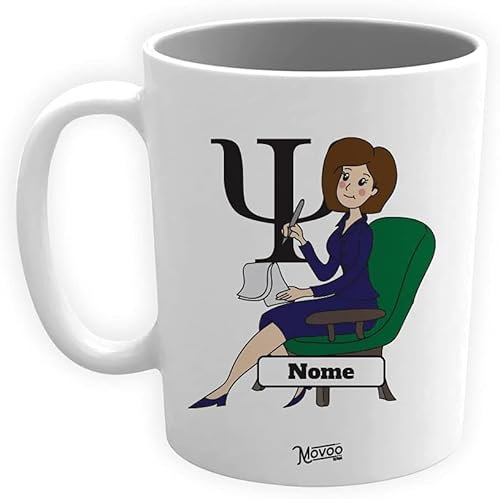 Movoo Design Tazza Psicologa Donna Mug Lavabile in Ceramica Personalizzata con Nome