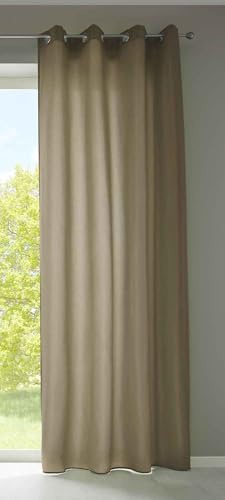 Gardinenbox 1er Set Vorhänge Schal Ösen »Berlin« HxB 225x140 cm Taupe Blickdicht Microsatin Lichtdurchlässig Uni Matt, 20405N