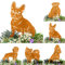 Terma Stahldesign Französische Bulldogge Edelrost Hund Gartenstecker Handmade Germany gartendeko aus Rost-Metall deko rostoptik Rostfiguren Tiere rostfiguren Garten Rostdeko