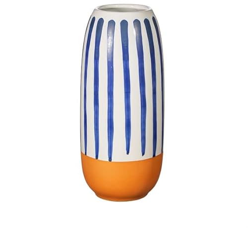 Sass & Belle Paros Vase, hoch, gestreift, Blau