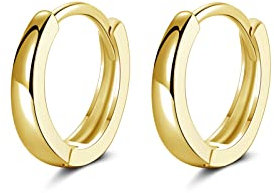SNORSO Creolen Siber 925 Damen Ohrringe, 925 Sterling Silber Creolen Ohrringe für Damen, Hypoallergene 13mm Klein Schlafen Creolen Ohrringe, Unisex Gold Creolen Ohrringe Geschenk zum Weihnachten