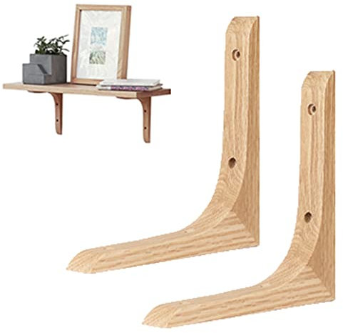 Roteiche Regalträger Massivholz Wandregalträger 170 × 170 mm Rechtwinklig Schwimmende Regalhalterungen, für Home Office Abstellraum 2 Stück