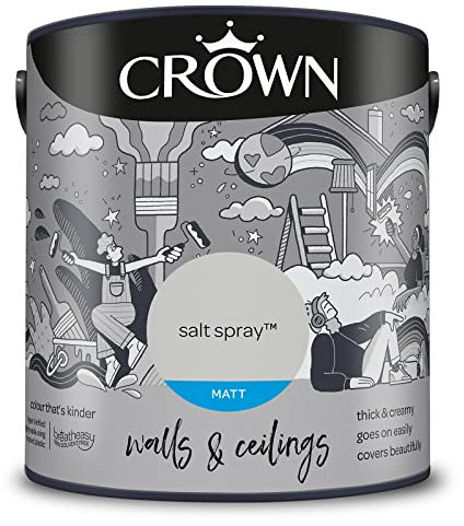 CROWN 2.5L Breatheasy MATT Emulsion Paint for Walls & Ceilings - SALT SPRAY