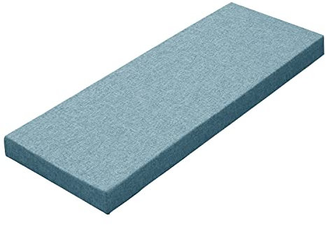 PHUSTJKL Bankkissen Stuhlkissen Sitzkissen für Fensterbank, Benutzerdefinierte Größe 30 Farben, 3cm/5cm/8cm Dickes Schwammpolsterung mit Hoher Dichte Waschbare Bankauflage, Innensofa Kissen, Hellblau