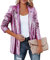 NLAVW Glänzende Pailletten-Anzugjacke für Damen, Strickjacke, Langarm, Bolero, Kurze Oberteile, eleganter Blazer, Glitzer, Party-Outfits, Clubwear,Lila,L