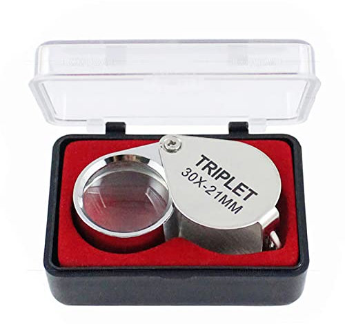 HREDZEO Taschenlupe,30X Lupe Schmucklupe Tragbare Lupe Juweliere Linse Glas Klappbare Taschenlupe für Lesen von Münzen Diamanten Juwelier Münzen Briefmarken