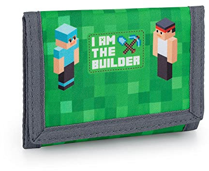 Ragusa-Trade Jungen Mädchen Kinder Geldbeutel Portemonnaie Geldbörse Brustbeutel mit Kordelband mit tollem Playworld Motiv (423), grün/schwarz, 12 x 9,5 x 1 cm