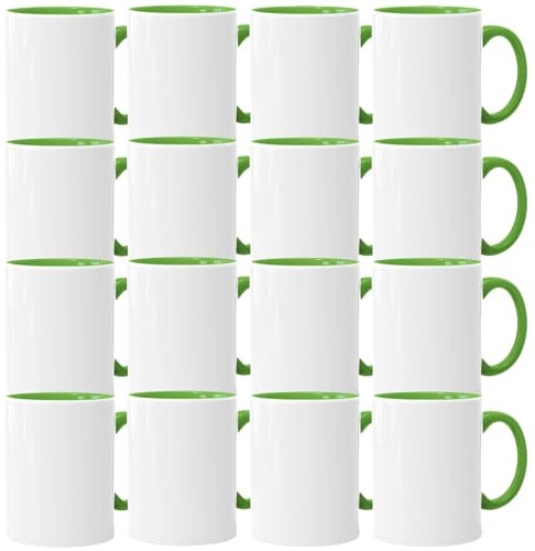 Acen Merchandise Tazze a sublimazione senza stampa AAA | Singole o in set | Tazze fotografiche per stampa a sublimazione | Tazze vuote per stampa a calore a sublimazione (1728 pezzi, verde chiaro)