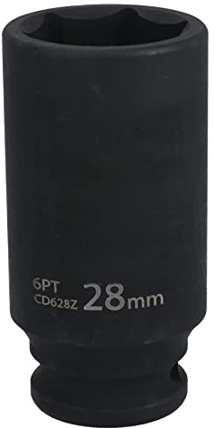 Llave de vaso doble de impacto profundo de 28 mm de 1/2 pulgada, hexagonal de 6 caras