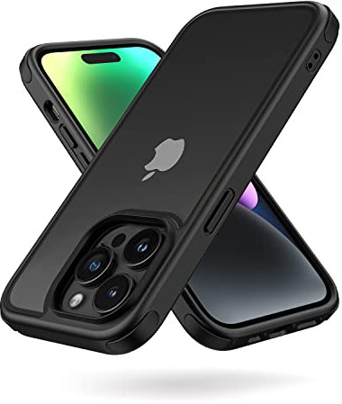 MobNano for iPhone 14 Pro Max Case, [Multi-Color][Shockproof] [Dropproof] Bumper Case, [Non-Yellowing] Clear Back Case - Black