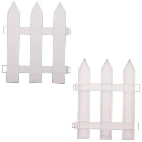 Didiseaon 2 Pièces La Barrière Petite Palissade en Vinyle Palissade De Jardin Escrime Petite Clôture Frontalière Mini Clôture Treillis De Jardin Ornement Bonsaï Plastique Blanche Bord