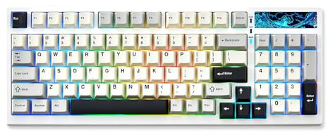 YUNZII YZ98 Gasket Mechanical Keyboard 99 Tasten Hot-Swap BT5.0/2.4G/USB-C Wireless Gaming Keyboard NKRO 98% Layout mit RGB LED Hintergrundbeleuchtung für Linux/Win/Mac(Milk Switch, Weiß)