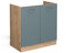 Vicco Spülenunterschrank R-Line, Blau-Grau/Goldkraft Eiche, 80 cm ohne Arbeitsplatte