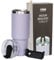 Thermal Coffee Cup Travel Mug, 30oz, Insulated Tumbler with Lid and Straw, Double Wall Stainless Steel Travel Cup, Portable Coffee Cup with Splash Proof Lid (Purple)