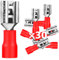 30Stk Flachsteckhülsen 0,5-1,5mm²/Steckbreite 4,75mm PVC Flachstecker Teilisoliert Kabelschuh FDD Kabel-Verbinder aus Kupfer verzinnt