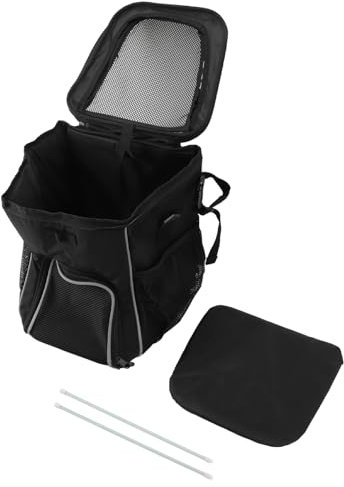 Hundefahrradkorb, Wasserdichter Hundefahrradkorb-Rucksack, Atmungsaktiver und Abnehmbarer Hundeträger, Geräumiger und Bequemer Fahrradkorb für Outdoor-Aktivitäten (Black)